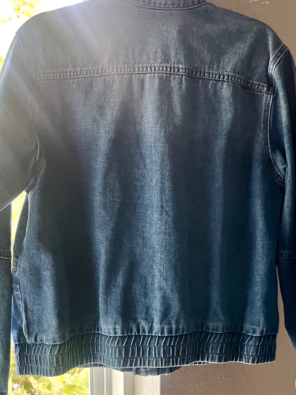 oversized boyfriend denim army bomber jacket - Picture 2 of 8